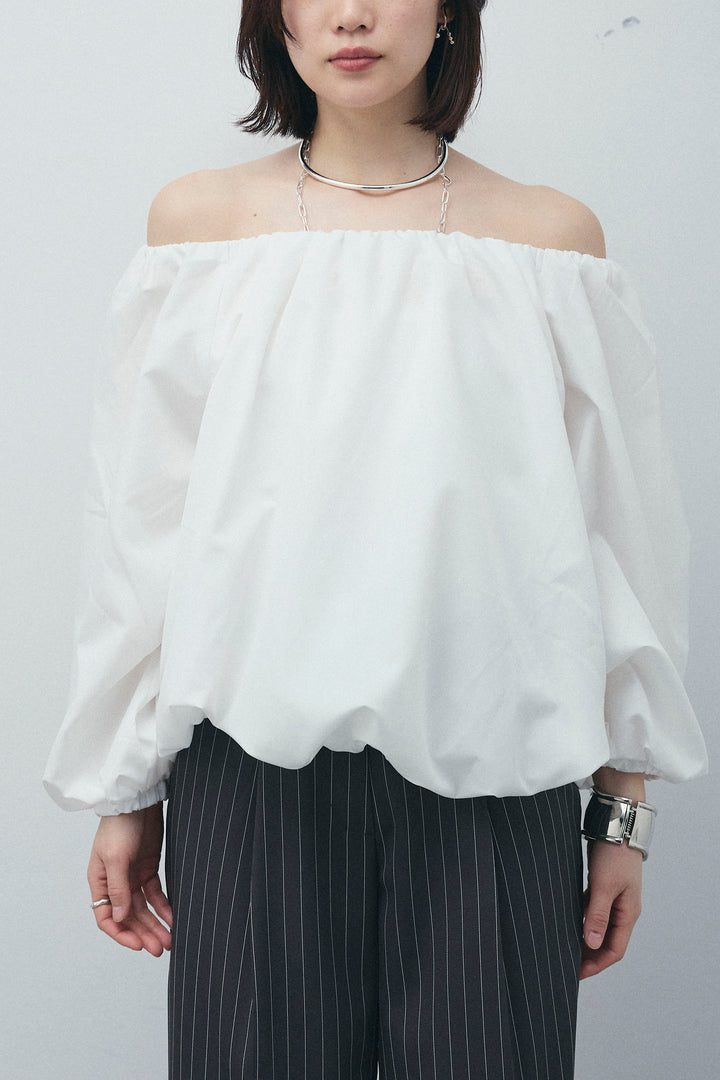 [予約/SET]オフショルバルーンブラウス+ダンボールニットスカート(2set)