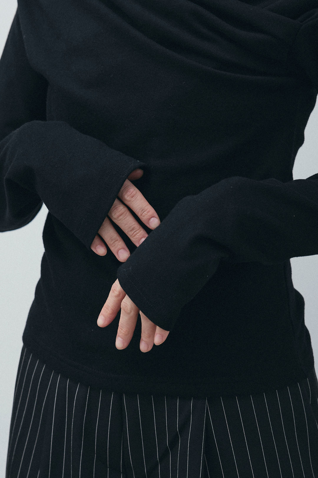 [予約/SET]オフショルプルオーバー+ダブルウエストピンストライプパンツ(2set)