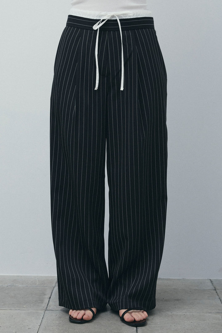 [予約]ダブルウエストピンストライプパンツ