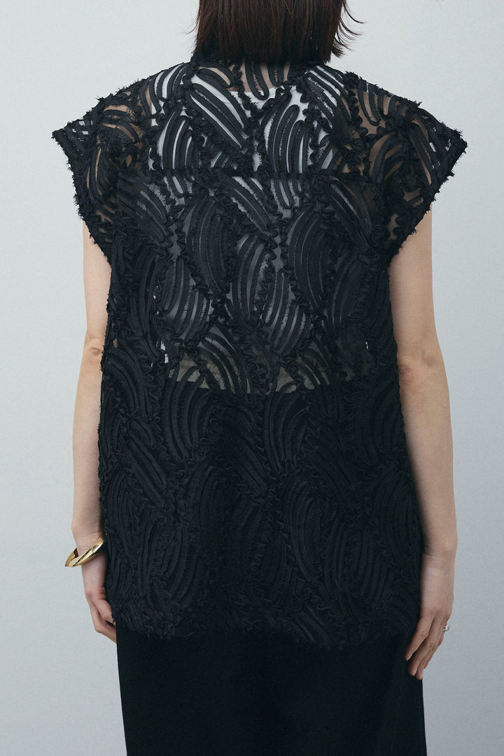 [予約/SET]テープ刺繍ジレベスト+ダブルウエストスウェットパンツ(2set)