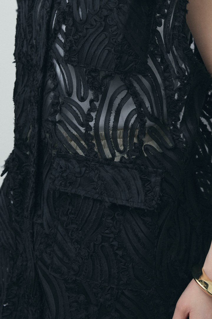 [予約/SET]テープ刺繍ジレベスト+ダブルウエストスウェットパンツ(2set)