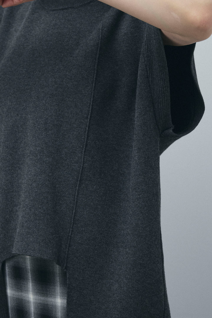 [予約]アシンメトリーデザインニットベスト