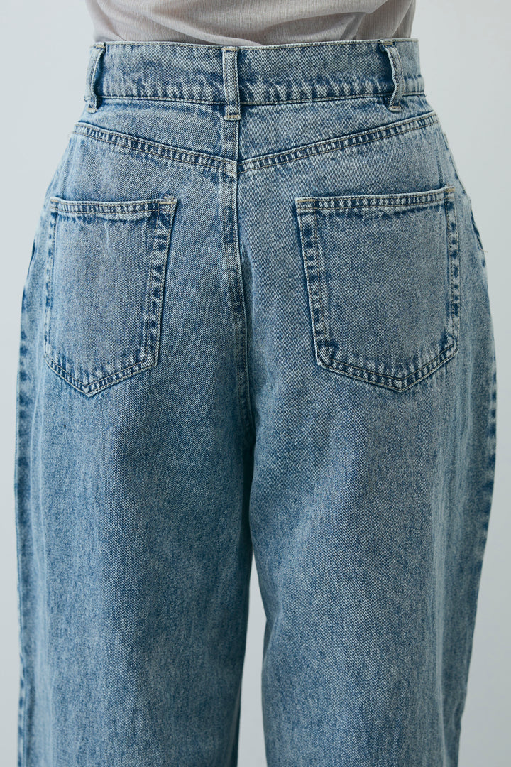 [予約]ウエストホックワイドデニム