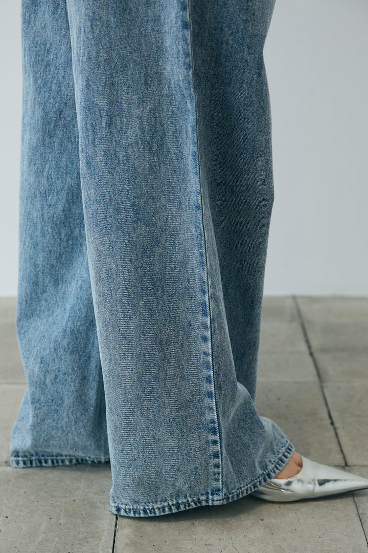 [予約]ウエストホックワイドデニム