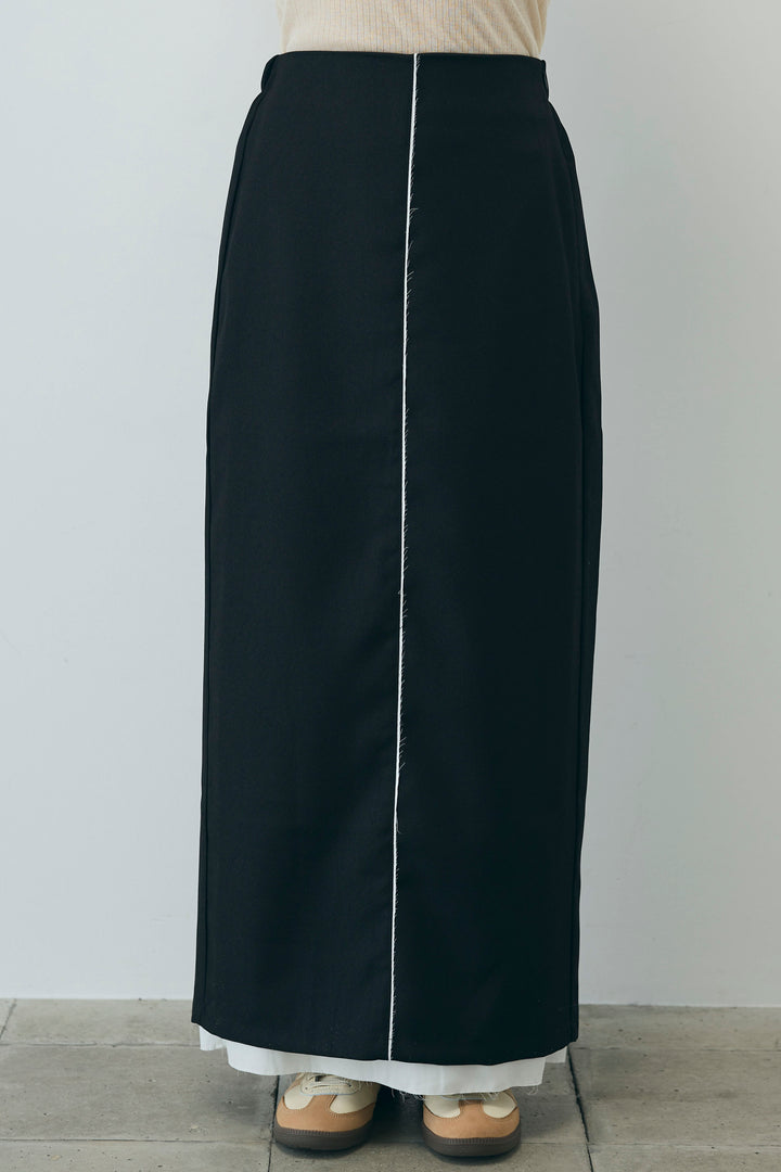 [予約/SET]ヘザーエステルテーラードジャケット+シアーテレコヘンリーネックPO+ヘザーエステルストレートスカート(3set)