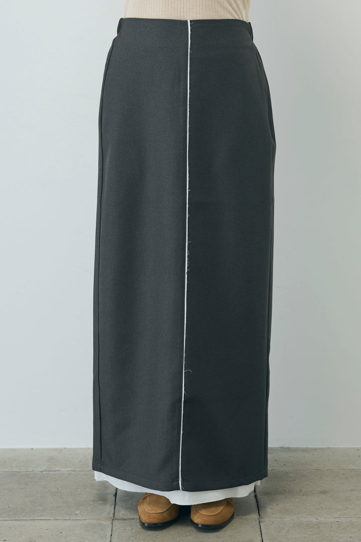 [予約/SET]ヘザーエステルテーラードジャケット+シアーテレコヘンリーネックPO+ヘザーエステルストレートスカート(3set)