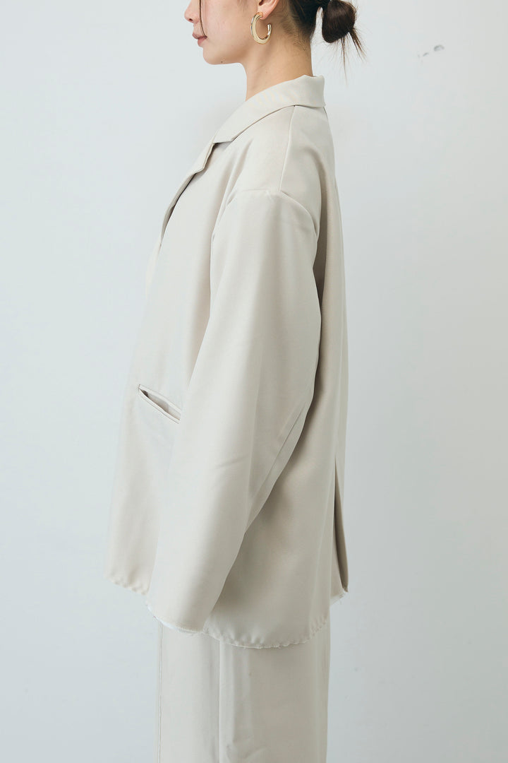 [予約/SET]ヘザーエステルテーラードジャケット+シアーテレコヘンリーネックPO+ヘザーエステルストレートスカート(3set)