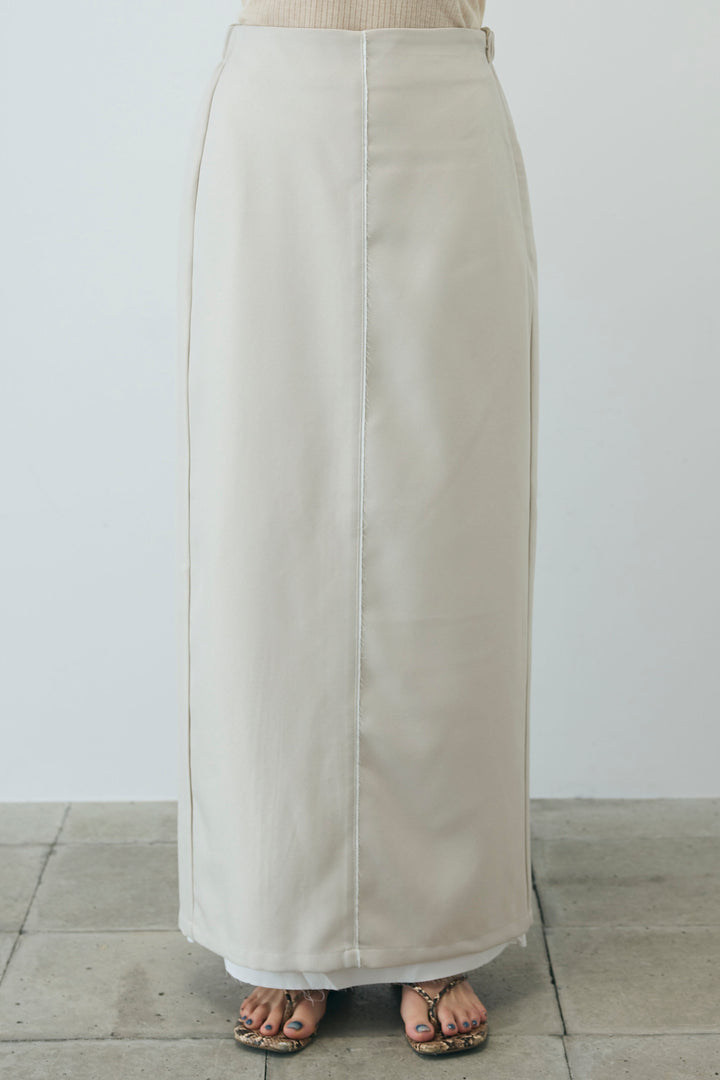 [予約/SET]ヘザーエステルテーラードジャケット+シアーテレコヘンリーネックPO+ヘザーエステルストレートスカート(3set)