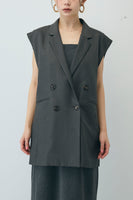 [予約/SET]ヘザーエステルテーラードジレ+ヘザーエステルカーブパンツ+メッシュラップスカート(3set)