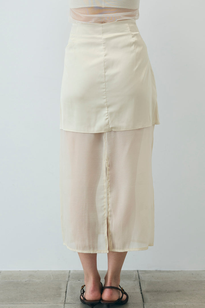 [予約/SET]ボリュームスリーブトレンチコート+シアーセットアップ(2set)