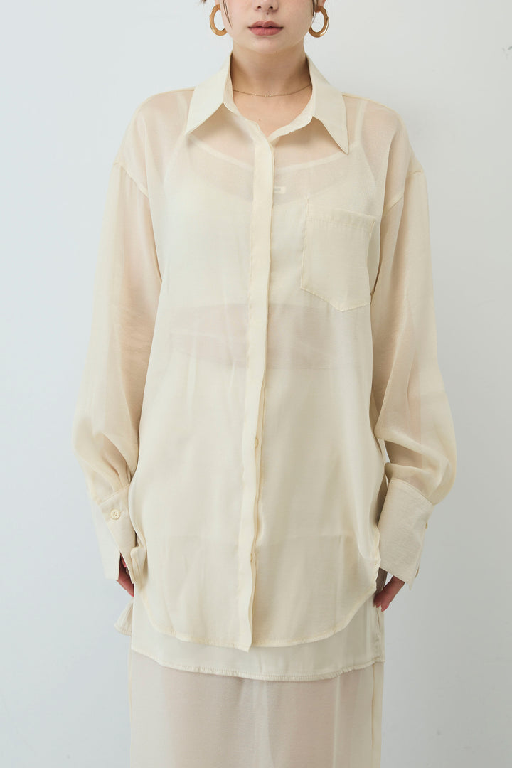 [予約/SET]ボリュームスリーブトレンチコート+シアーセットアップ(2set)