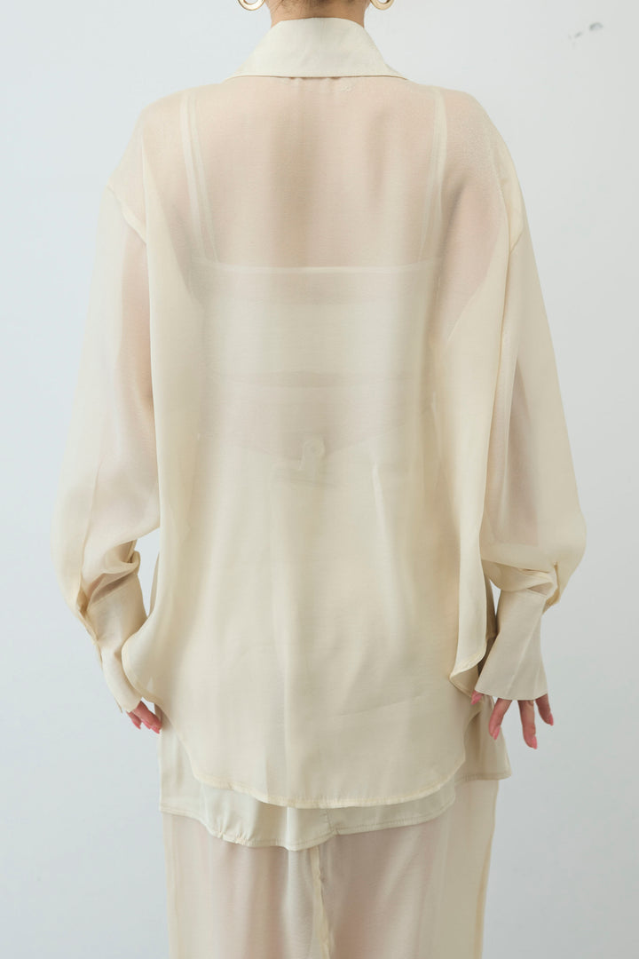 [予約/SET]ボリュームスリーブトレンチコート+シアーセットアップ(2set)