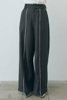 [予約/SET]シアーレイヤードトップス+ヘザーエステルカーブパンツ+メッシュラップスカート(3set)