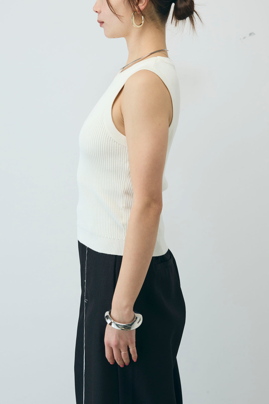 [予約]フロントロゴ入りリブタンクトップ