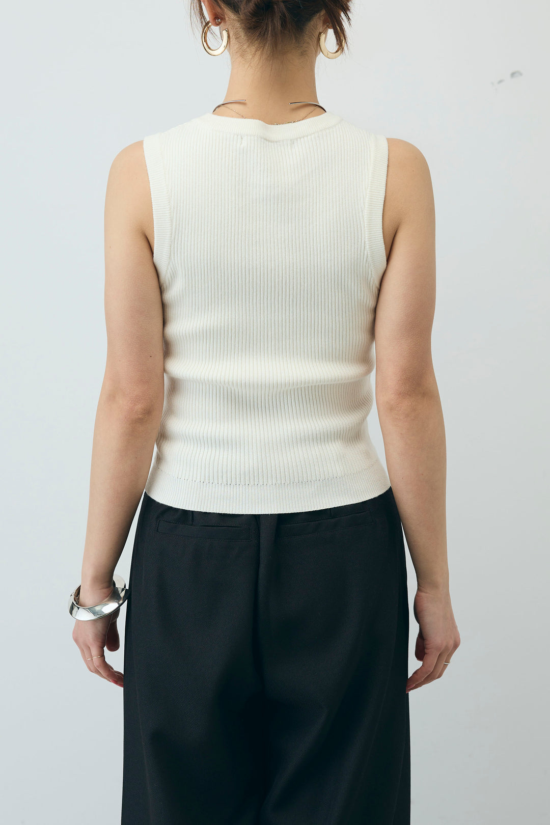 [予約]フロントロゴ入りリブタンクトップ