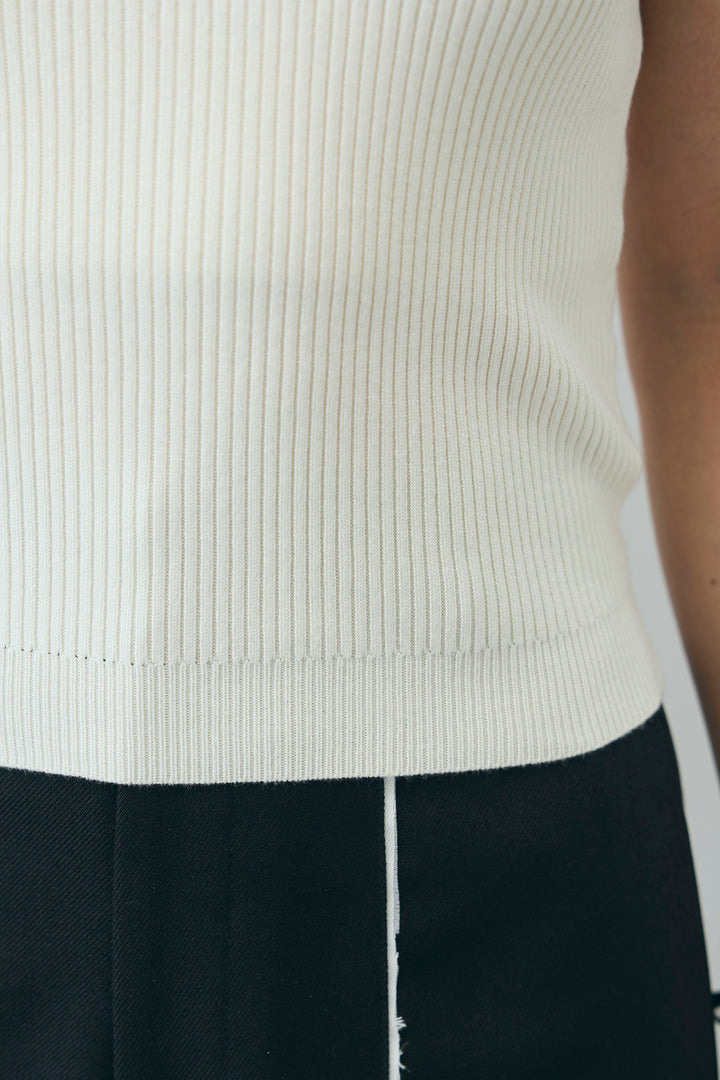 [予約/SET]ミックス編みニットワンピース+フロントロゴ入りリブタンクトップ+ハイウエストスキニーレギンス(3set)