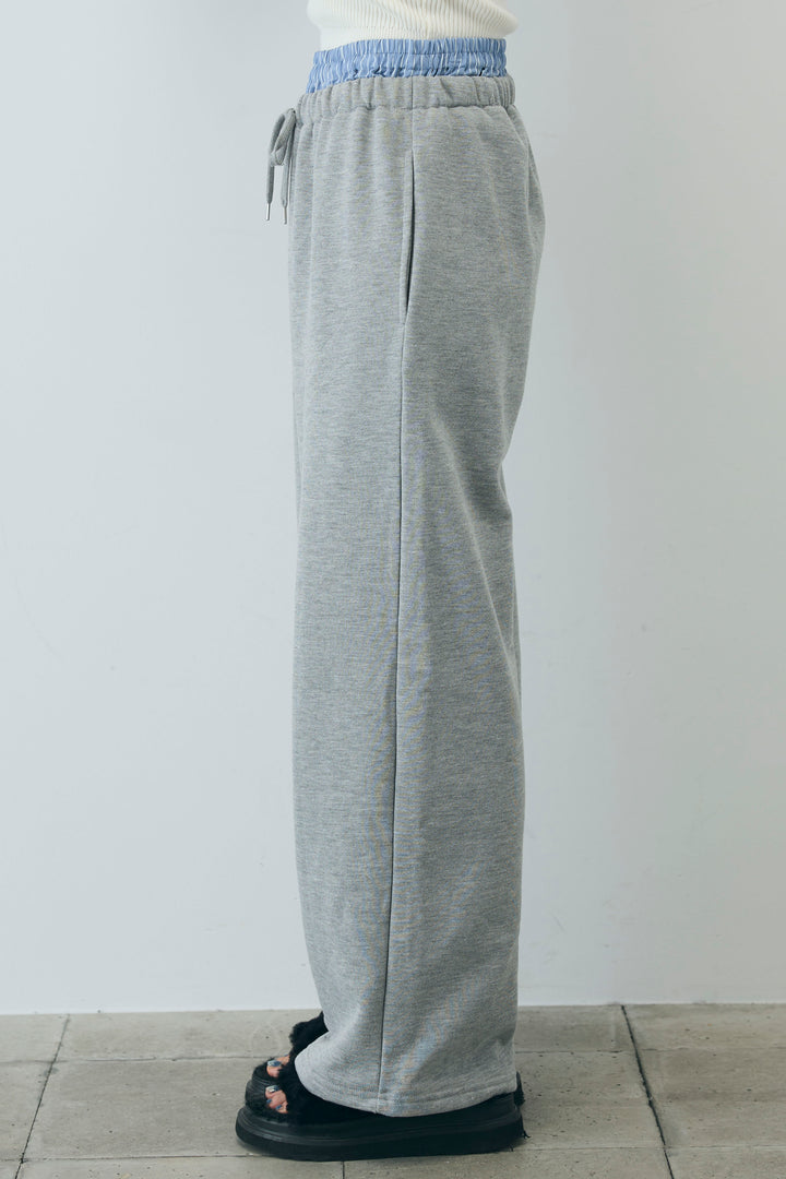 [予約/SET]ボリュームスリーブトレンチコート+フロントロゴ入りリブタンクトップ+ダブルウエストスウェットパンツ(3set)