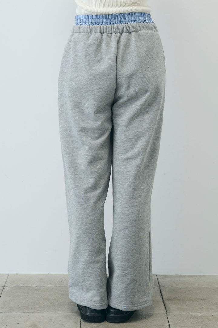 [予約/SET]ボリュームスリーブトレンチコート+フロントロゴ入りリブタンクトップ+ダブルウエストスウェットパンツ(3set)