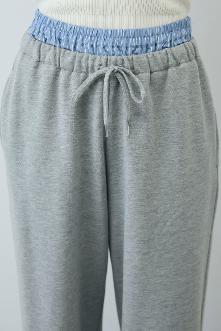 [予約/SET]ボリュームスリーブトレンチコート+フロントロゴ入りリブタンクトップ+ダブルウエストスウェットパンツ(3set)