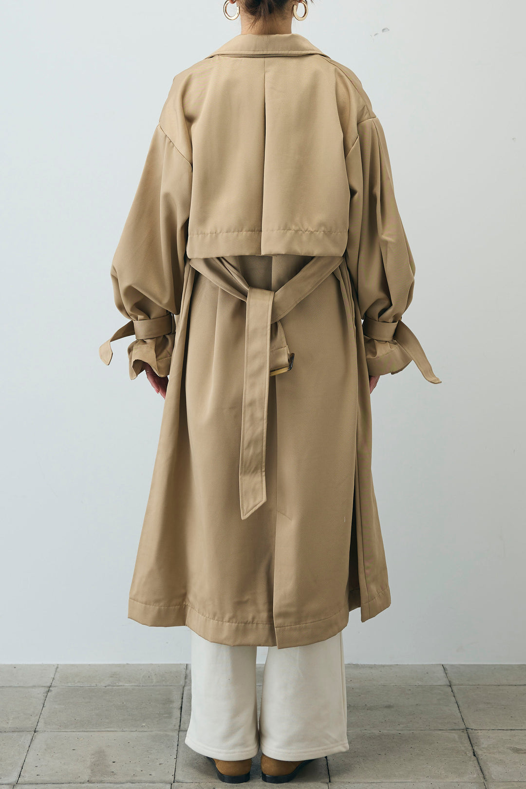 [予約/SET]ボリュームスリーブトレンチコート+シアーセットアップ(2set)