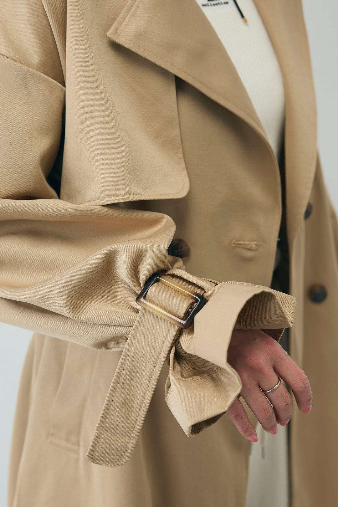 [予約/SET]ボリュームスリーブトレンチコート+シアーセットアップ(2set)