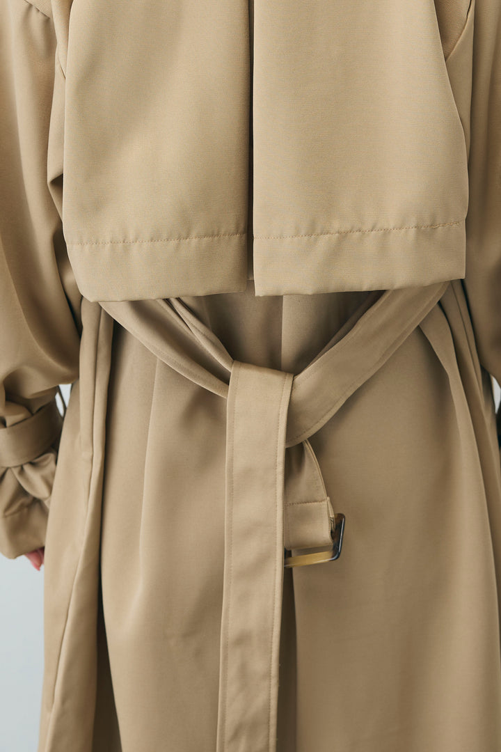 [予約/SET]ボリュームスリーブトレンチコート+シアーセットアップ(2set)