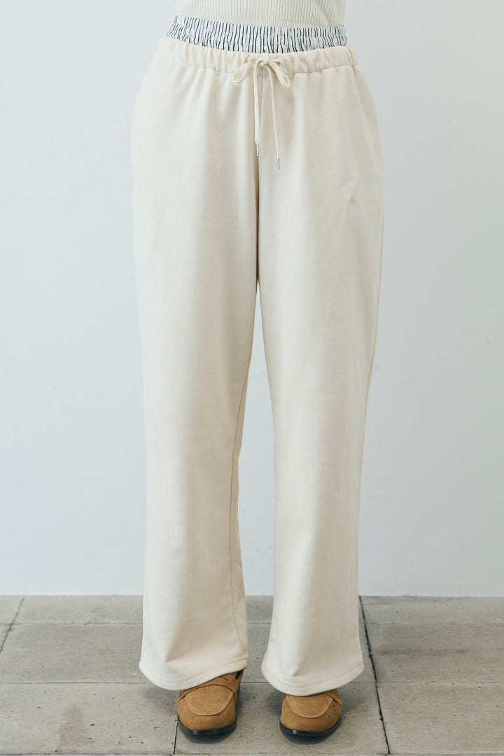 [予約/SET]ボリュームスリーブトレンチコート+フロントロゴ入りリブタンクトップ+ダブルウエストスウェットパンツ(3set)