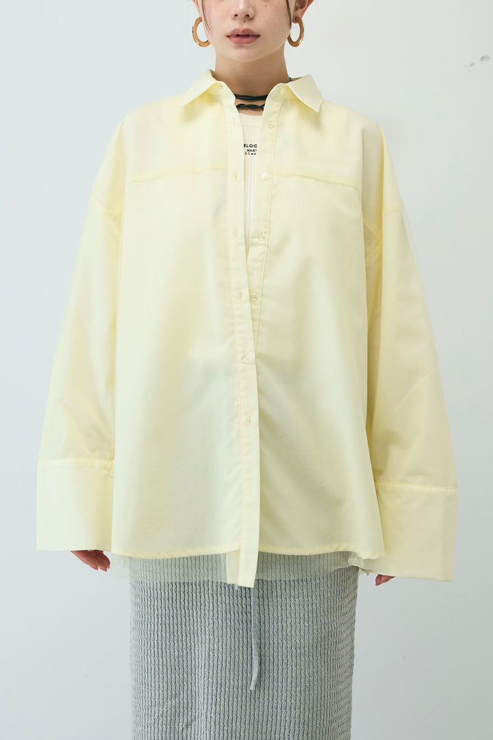 [予約]チュール被せオーバーサイズシャツ