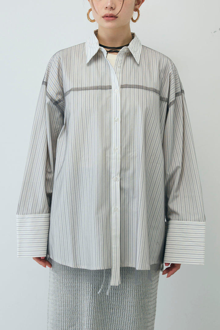 [予約]チュール被せオーバーサイズシャツ