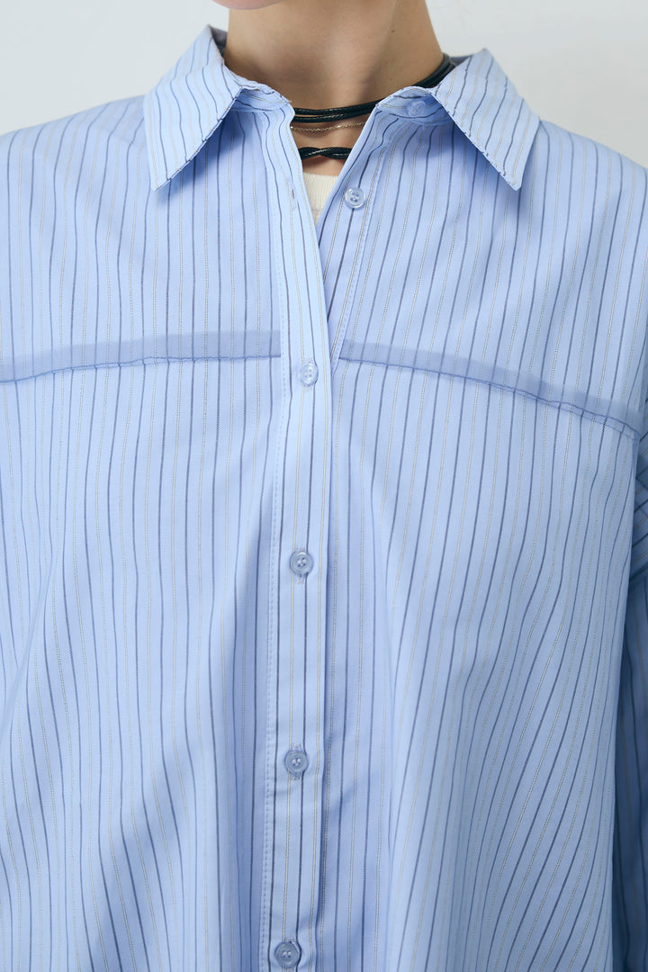 [予約]チュール被せオーバーサイズシャツ