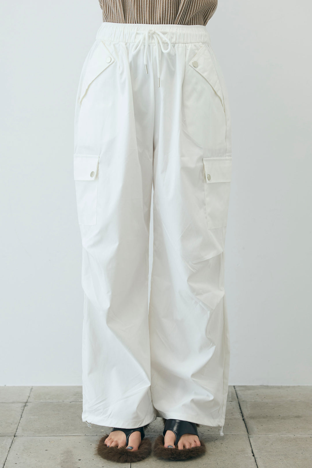 [予約/SET]編柄ノースリーブPO+カーゴパンツ(2set)