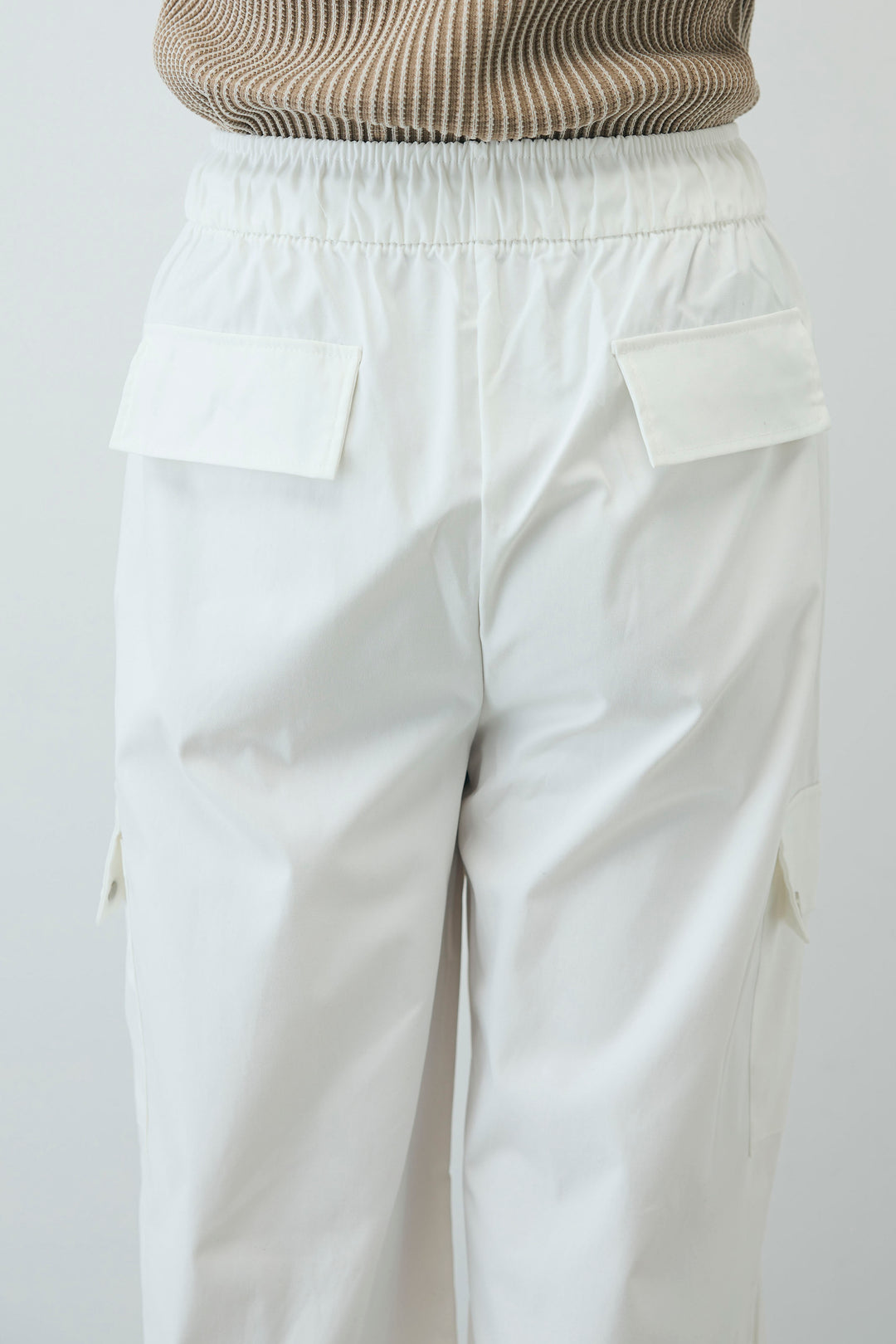 [予約/SET]リネンタッチ配色フレンチプルオーバー+カーゴパンツ(2set)