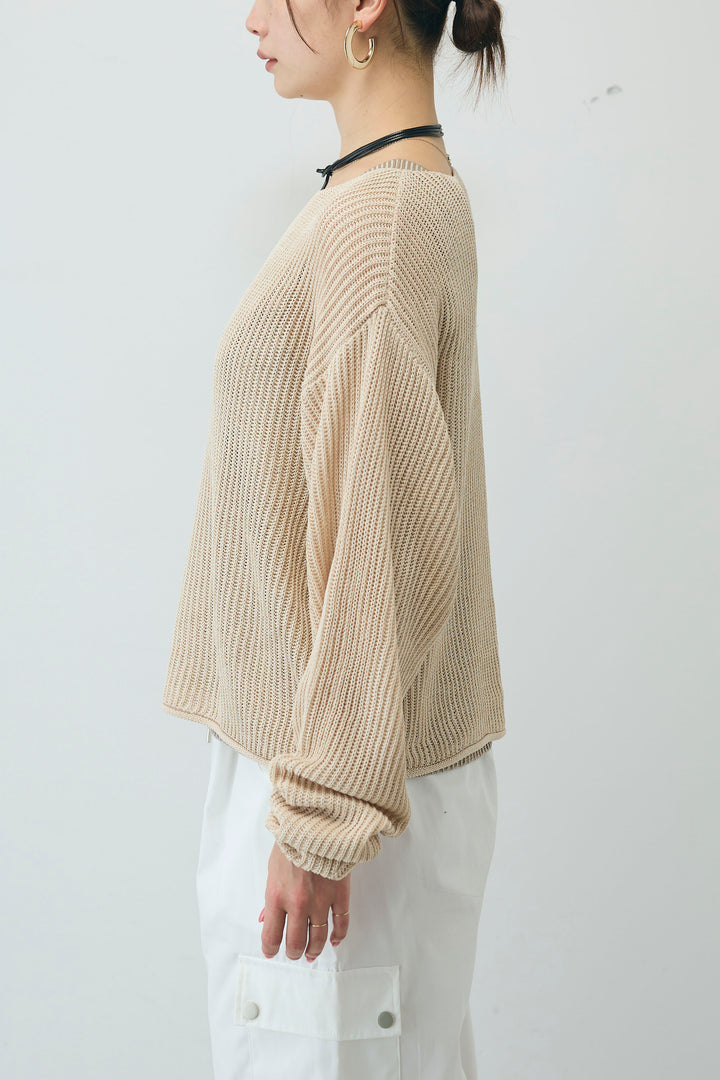 [予約/SET]編柄ノースリーブPO+リネンタッチルーズニットプルオーバー(2set)