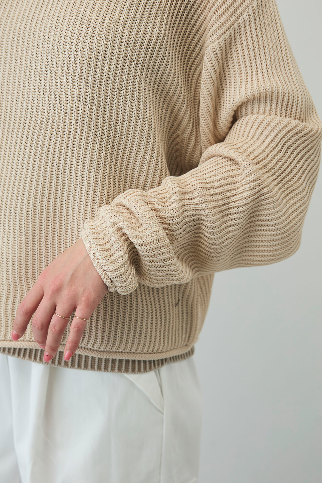 [予約/SET]編柄ノースリーブPO+リネンタッチルーズニットプルオーバー(2set)