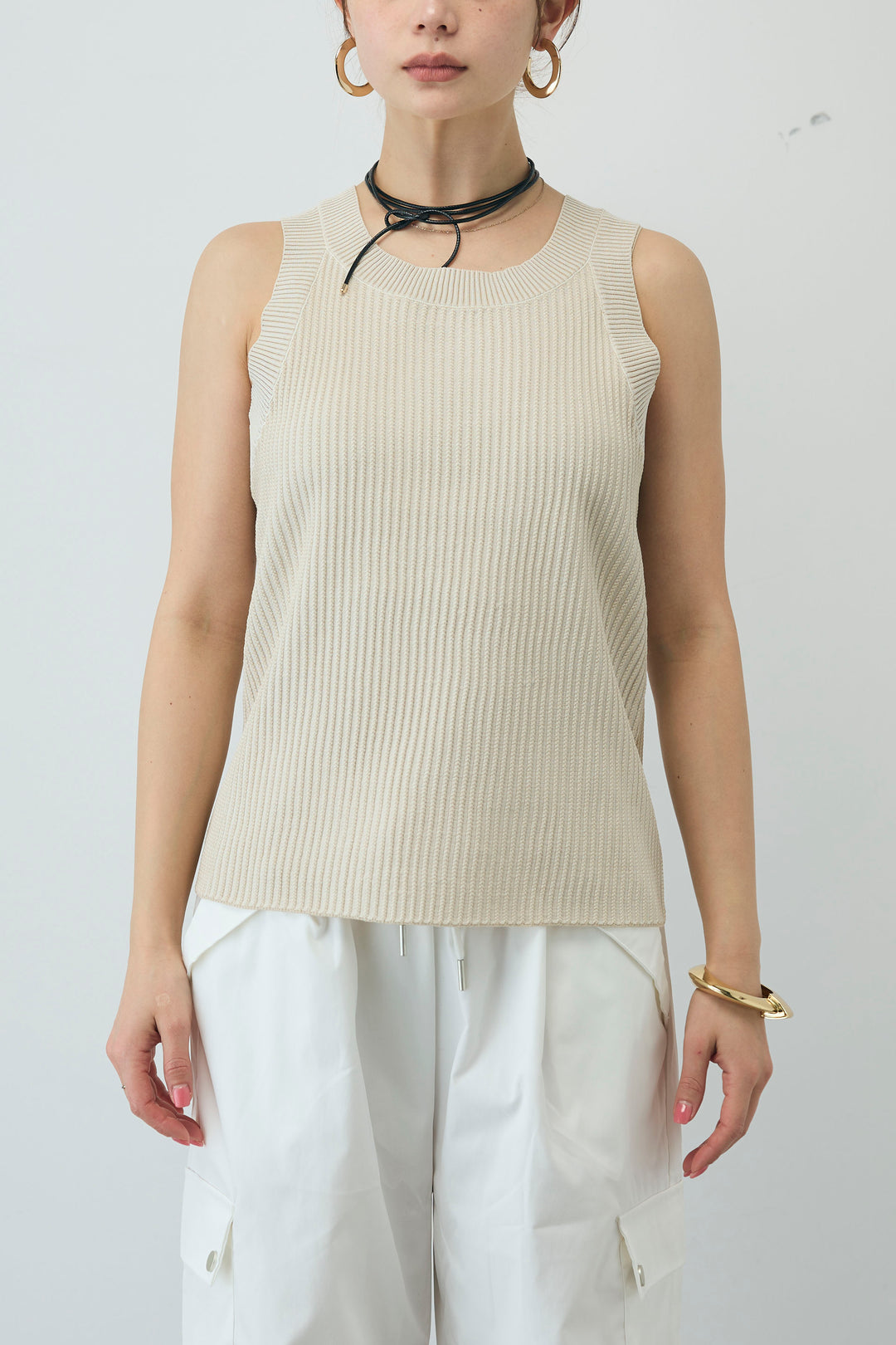 [予約]編柄ノースリーブPO