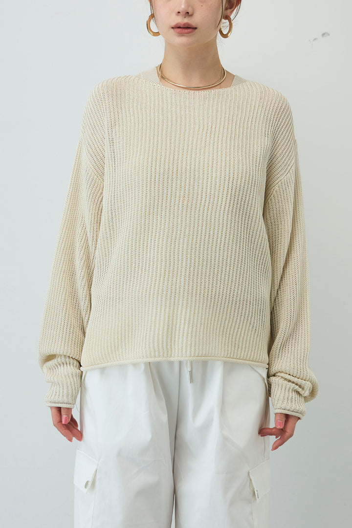 [予約/SET]編柄ノースリーブPO+リネンタッチルーズニットプルオーバー(2set)