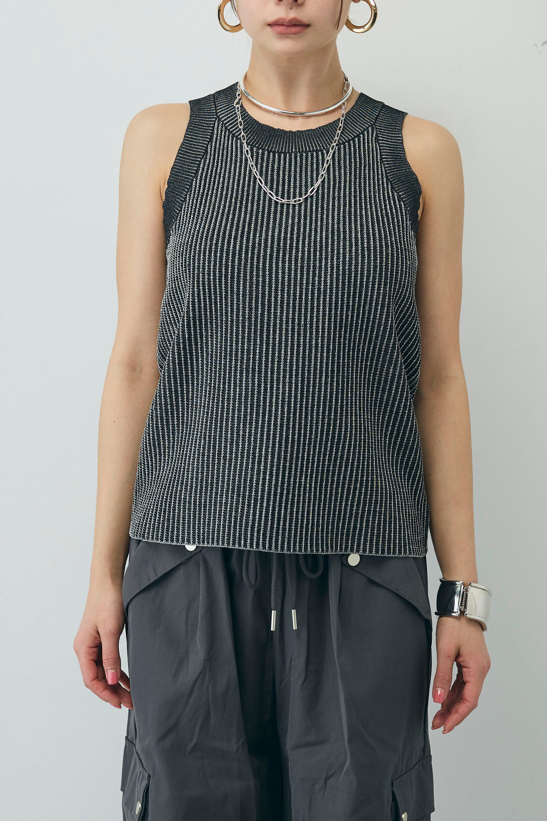 [予約]編柄ノースリーブPO