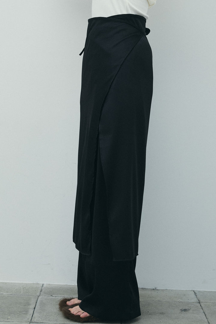 [予約/SET]編柄ノースリーブPO+レイヤードラップパンツ(2set)