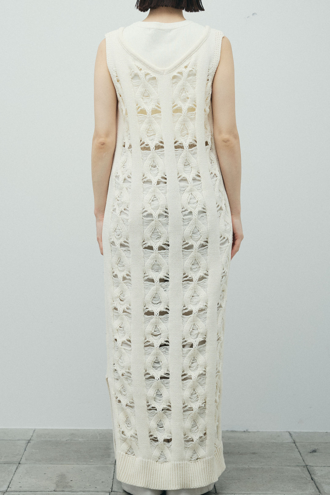 [予約/SET]ミックス編みニットワンピース+ヘザーエステルカーブパンツ(2set)