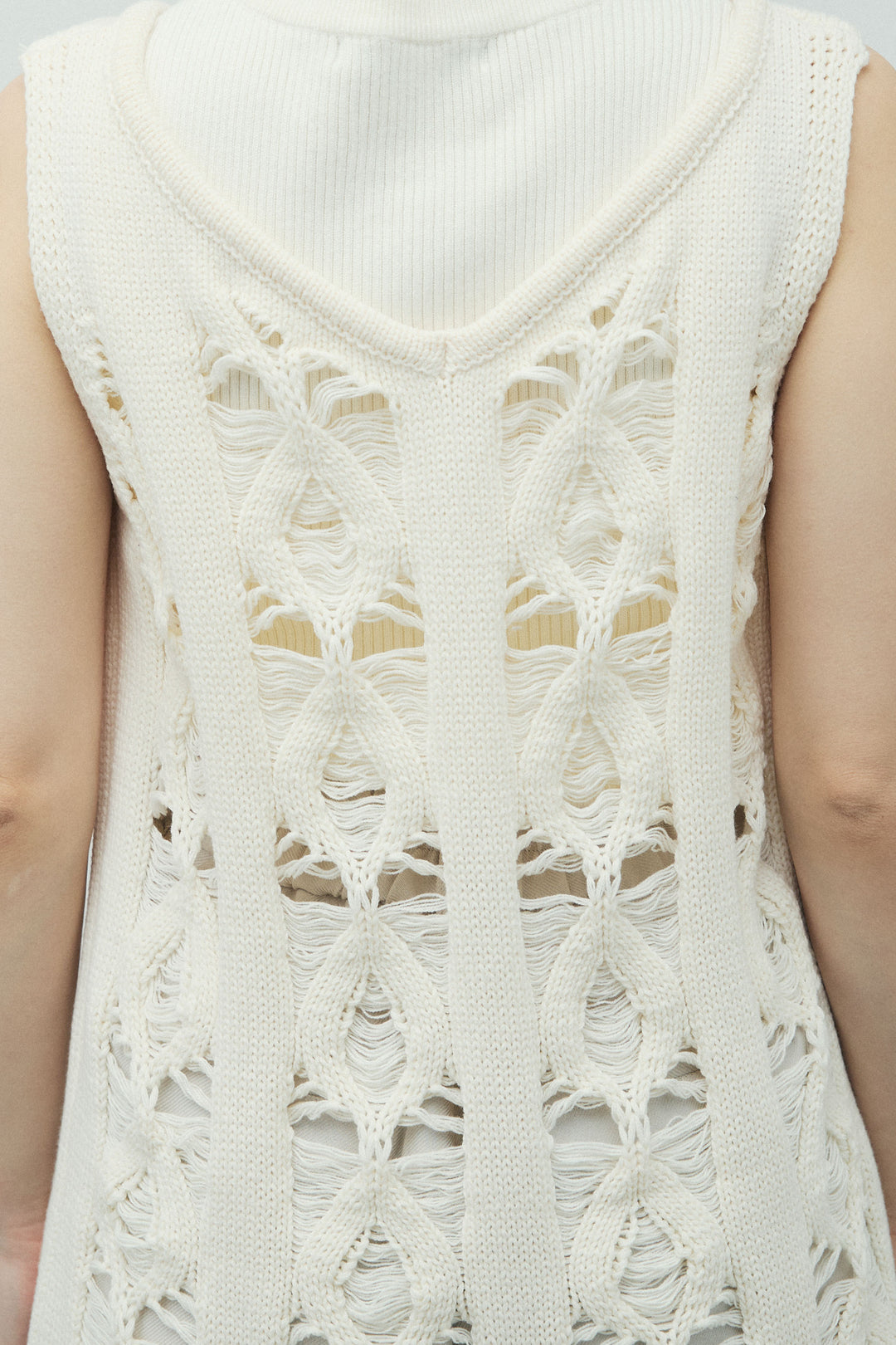 [予約/SET]ミックス編みニットワンピース+フロントロゴ入りリブタンクトップ+ハイウエストスキニーレギンス(3set)