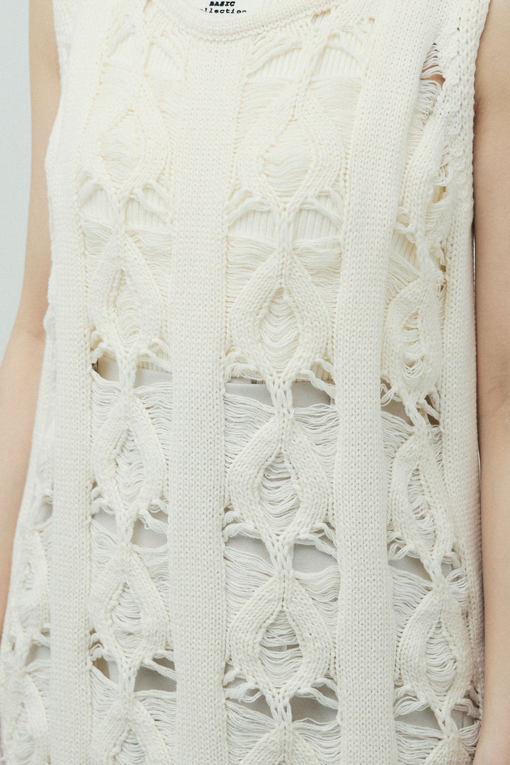 [予約/SET]ミックス編みニットワンピース+ハイウエストスキニーレギンス(2set)