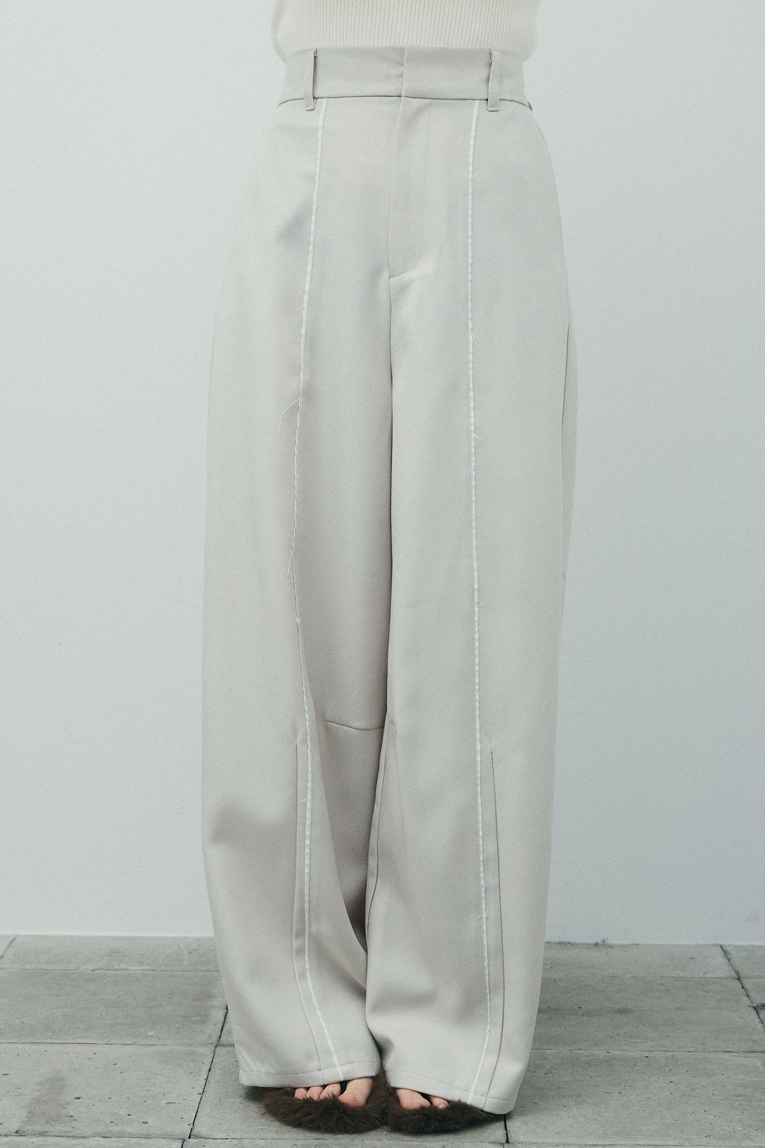 [予約/SET]ミックス編みニットワンピース+ヘザーエステルカーブパンツ(2set)