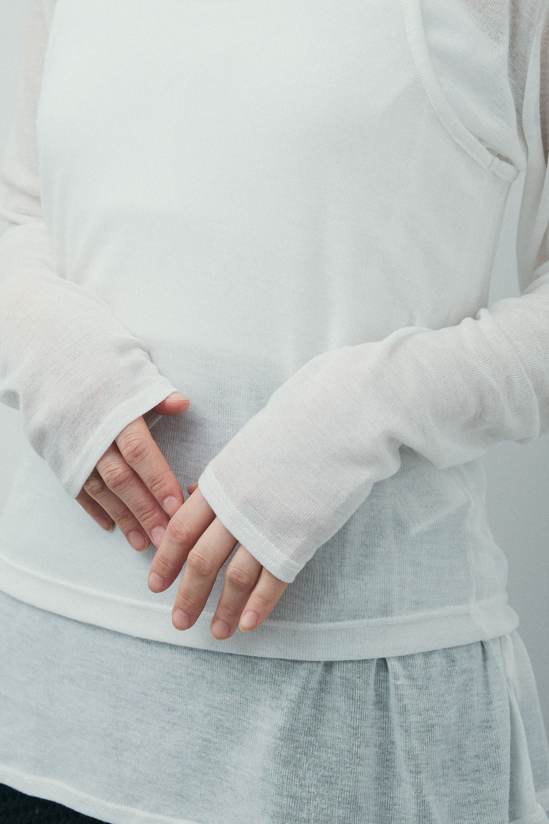 [予約/SET]シアーレイヤードトップス+ヘザーエステルカーブパンツ(2set)