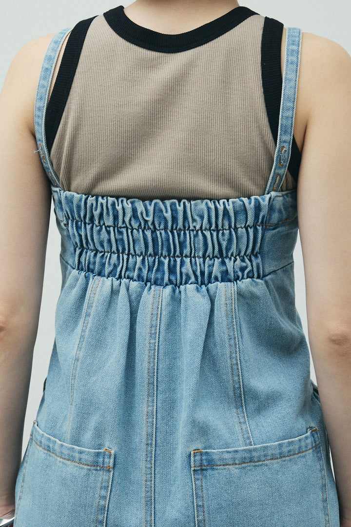 [予約/SET]ヘザーエステルテーラードジャケット+カップ付き配色アメスリタンク+デニムオールインワン(3set)