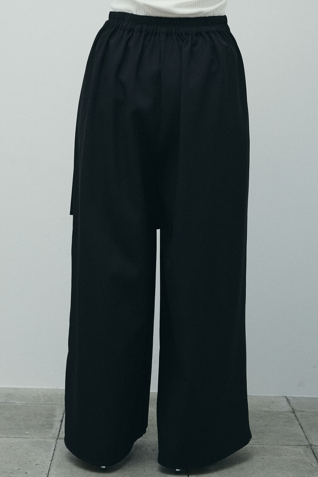 [予約/SET]畦編み金釦ルーズベスト+アシメプリーツパンツ(2set)