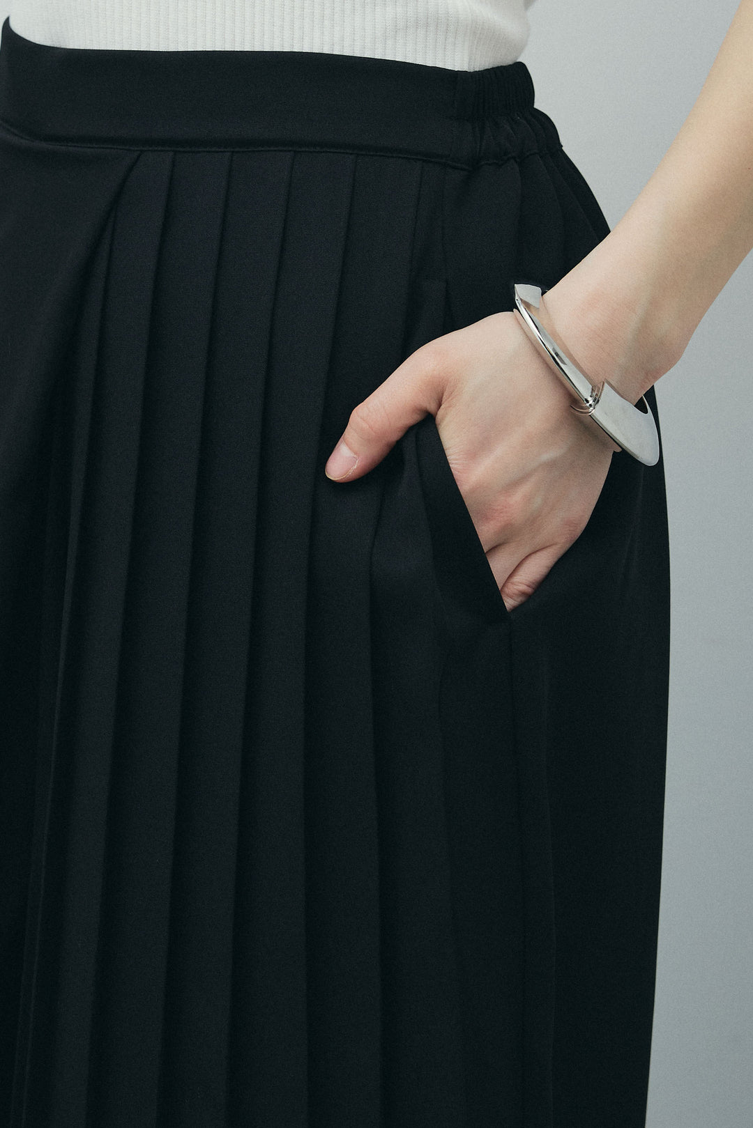 [予約/SET]畦編み金釦ルーズベスト+アシメプリーツパンツ(2set)