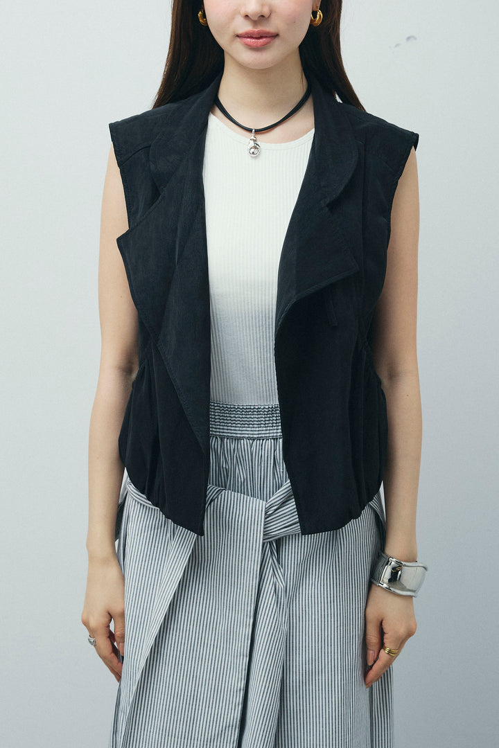 フェイクスウェードショートベスト