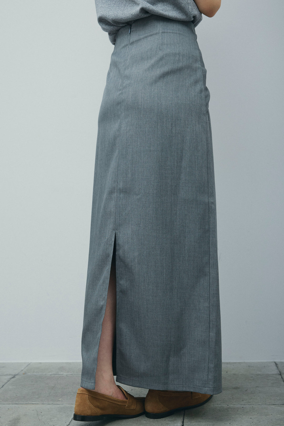 [予約/SET]シアーチェックショート丈ブラウス+フロントクロスタイトスカート(2set)