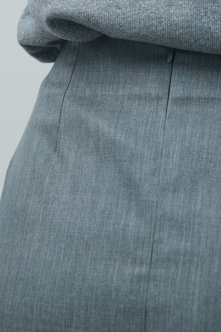 [予約/SET]フィッシュネットノースリーブニット+フロントクロスタイトスカート(2set)