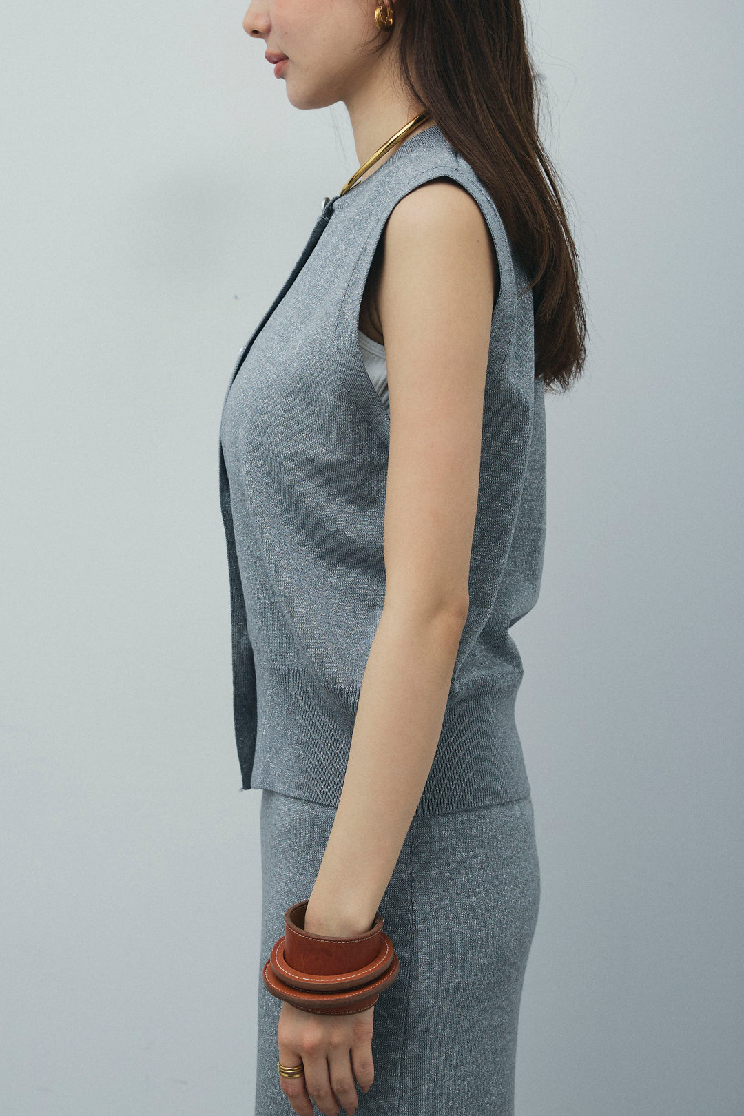 [予約/SET]ラメベスト+ラメタイトスカート(2set)